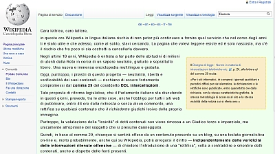 La pagina di Wikipedia in cui sono spiegate le motivazioni della chiusura del sito